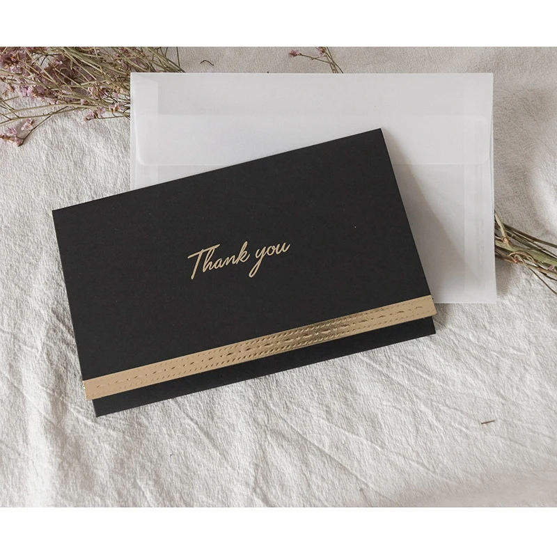 Cartões com Envelopes, Folha de ouro Design, casamento, 10 pacotes