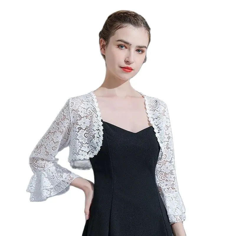 

Wedding Jacket Lace Bolero Women Cape Brdial Wedding Shrug For Bridesmaid Cover Up Long Sleeve Bolero Evening Party Dress Top