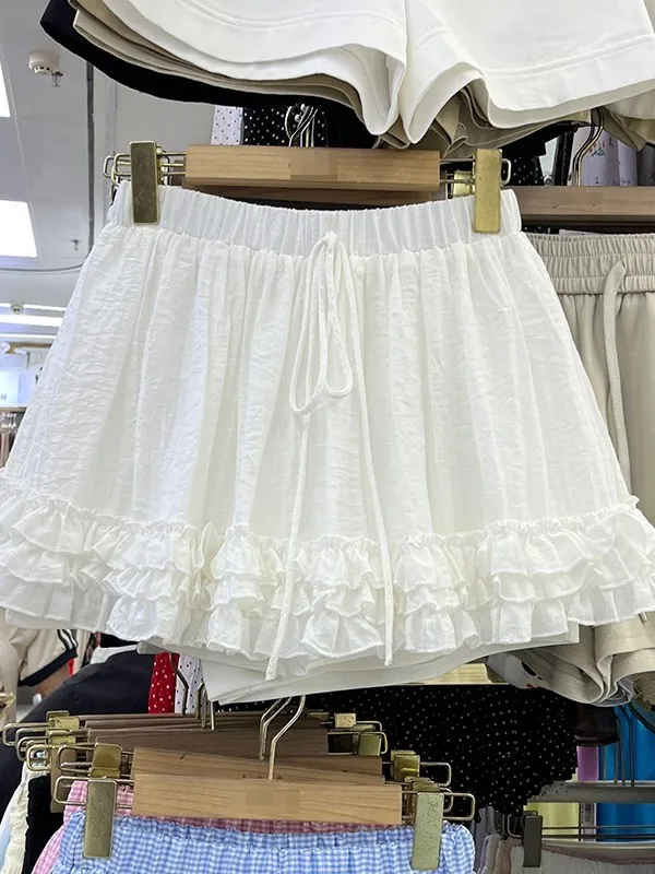 Sweet Ballet Style Half Skirt with Wood Grain  High Waist Elastic Waist Universal A-Line  Skirt for Girls Summer