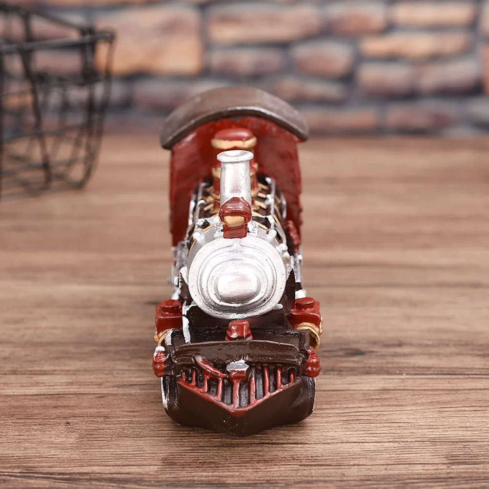 

1Pcs Retro Train Head Ornament Resin Decor Creative Locomotive Artware Photograph Props Retro Train Ornament