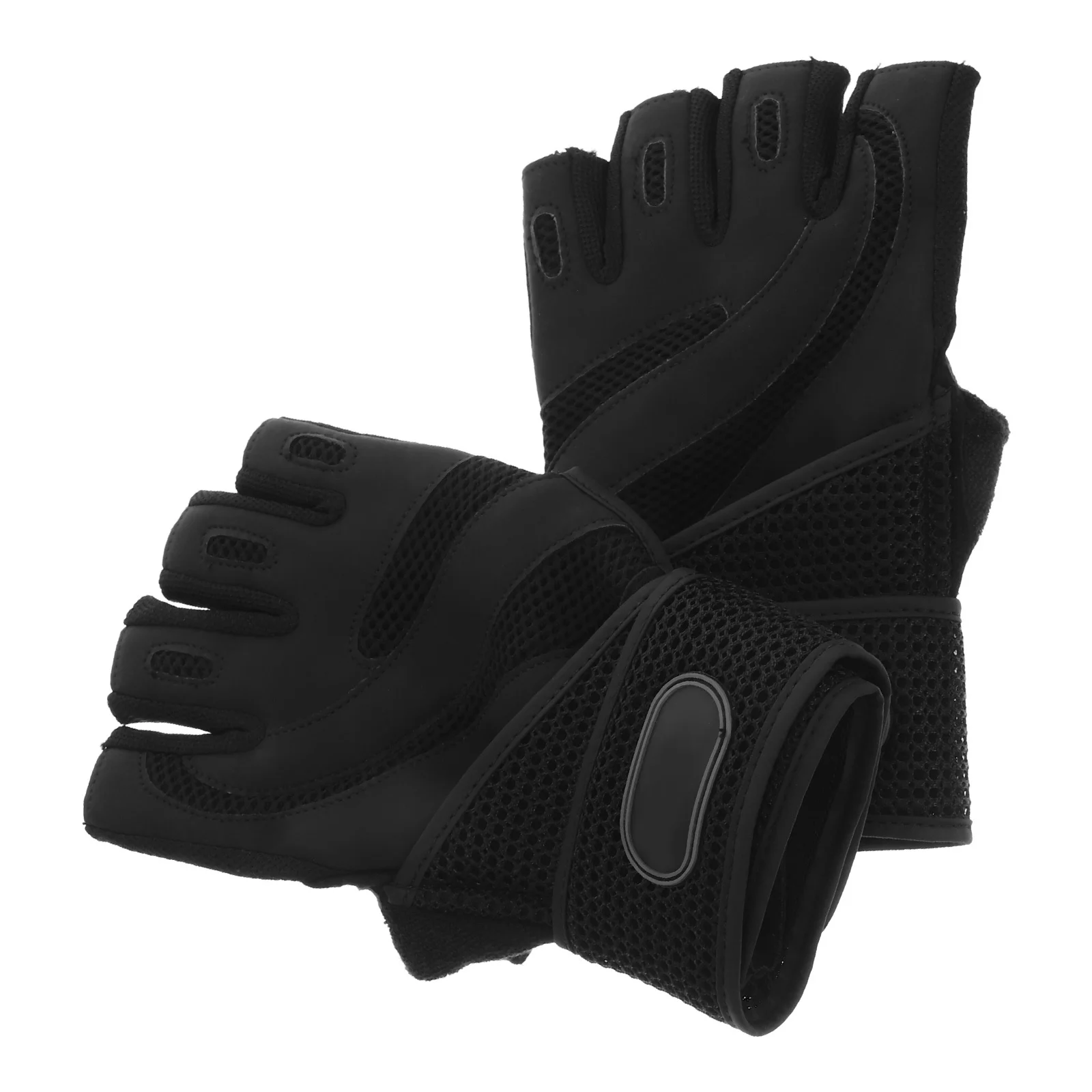 

Professional Gym Fitness Half Finger Gloves Size M Black Breathable Weightlifting Dumbbell Barbell Protective Yoga Gloves