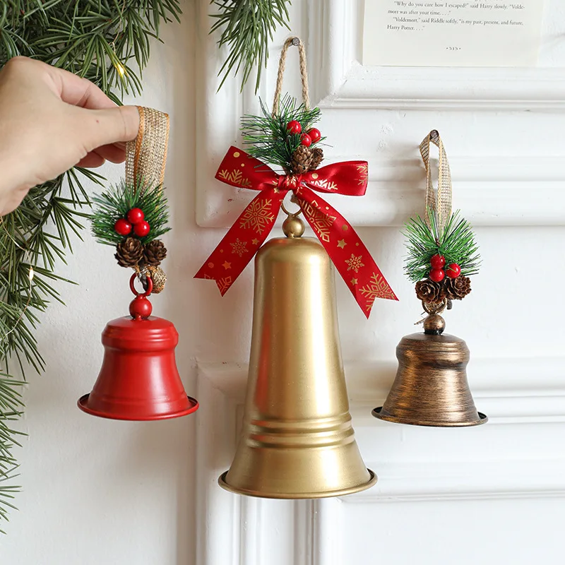 Christmas Metal Bell Christmas Ornaments Decoration Scene Accessories Props Ordering Summons Bell Pendant Colgante De Campana