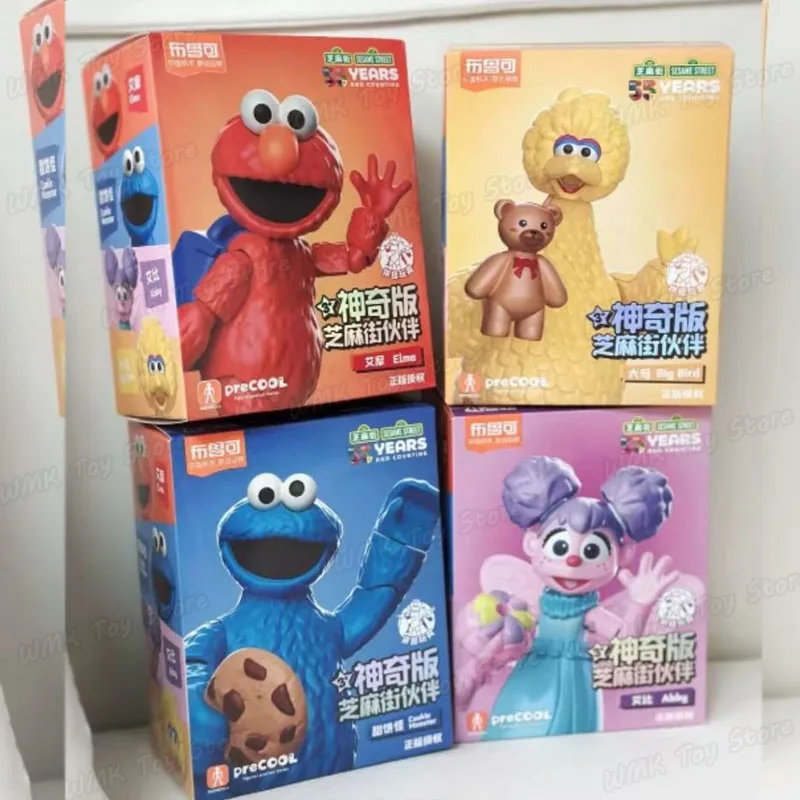 Miniso Sesame Street Building Block Elmo Cookie Monster Big Bird Abby Anime Action Figure Cute Movable Model Toys Custom Gifts