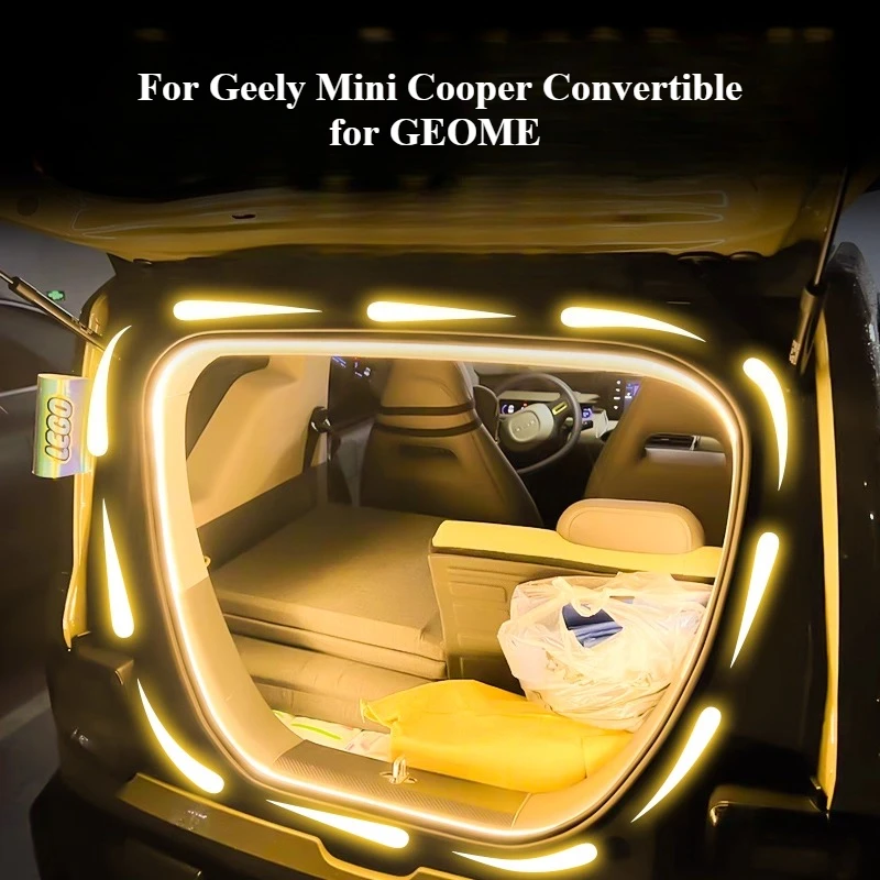 

Для Geely Mini Cooper Convertible для GEOME, окружающее освещение багажника автомобиля, индукционные силиконовые световые полосы, наружное освещение для кемпинга