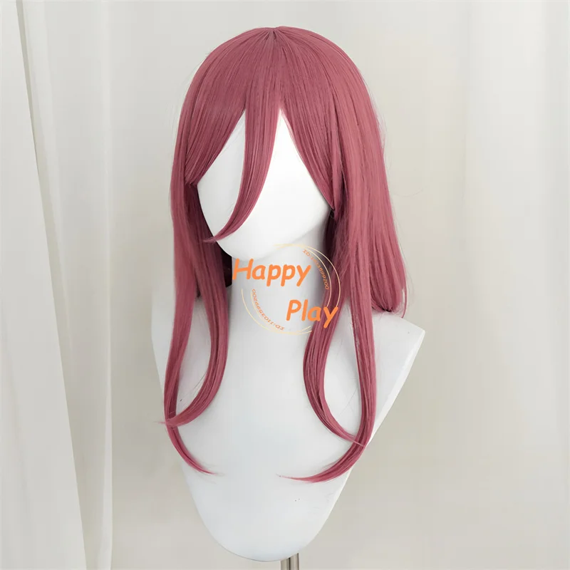 Nakano miku cosplay peruca sintética rosa escuro longo cabelo reto resistente ao calor trajes anime cosplay perucas + peruca boné