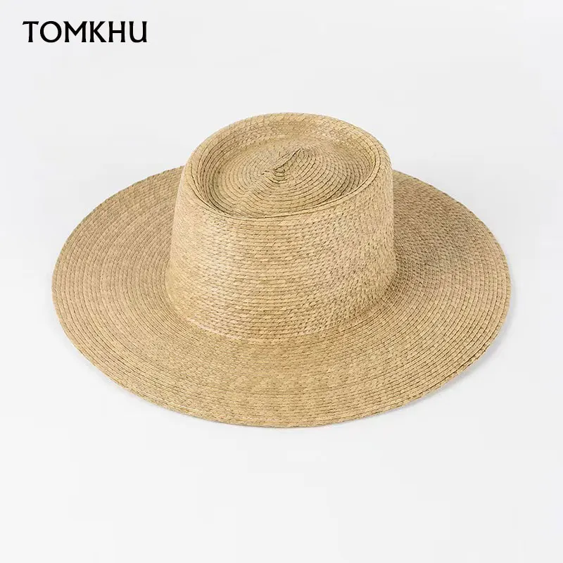 European American Fashion Summer Simple Handmade Sunflower Leaf Straw Hat For Women Men Boater Hat Korean Designer Luxury SunHat