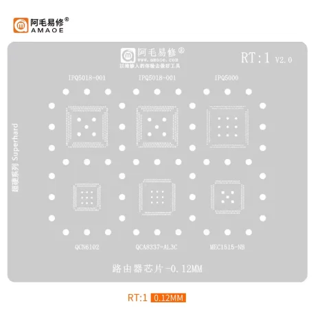 BGA Reballing-Stiftset für Router IPQ5018-001 IPQ5000 QCN6102 QCA8337 MEC1515-NB WLAN-Chipsatz