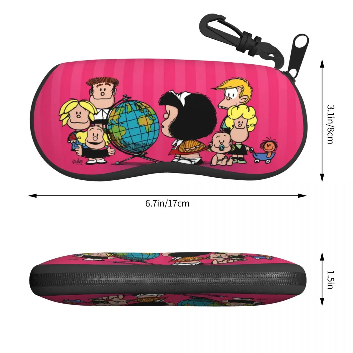 Custom Mafalda Friends Shell Glasses Case Unisex Fashion Quino Comic Cartoon Eyeglasses Case Sunglasses Protector Box