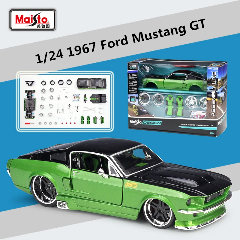 Maisto 1:24 1967 Ford Mustang GT Assembly Version Alloy Sports Car Model Diecast Metal Race Vehicle Car Model Childrens Toy Gift