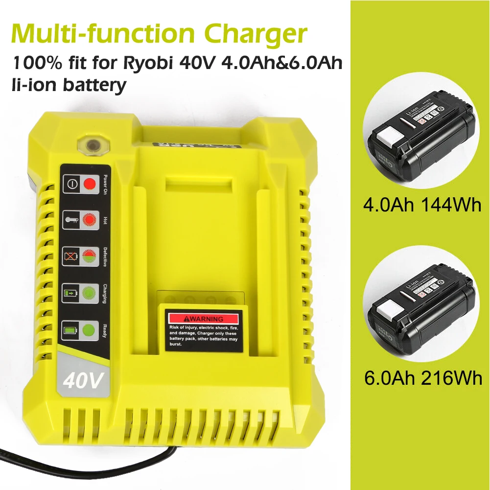 Charger for Ryobi, 36V/40V Battery, HP Li-ion, BPL3626, BPL3626D, BPL3640, BPL3640D, Charger