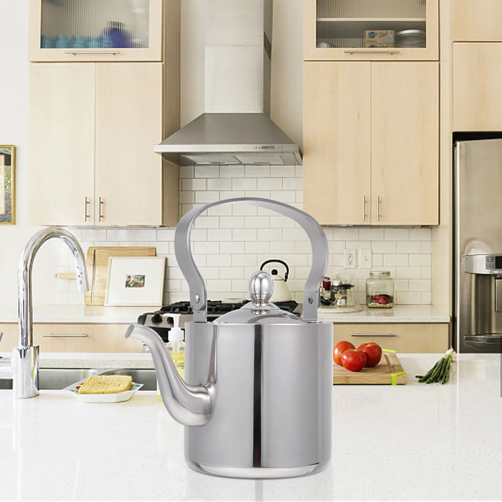 

Stainless Steel Kettle Safe Water Pouring Tea Large-capacity Foldable Making Boiler Camping Teapot