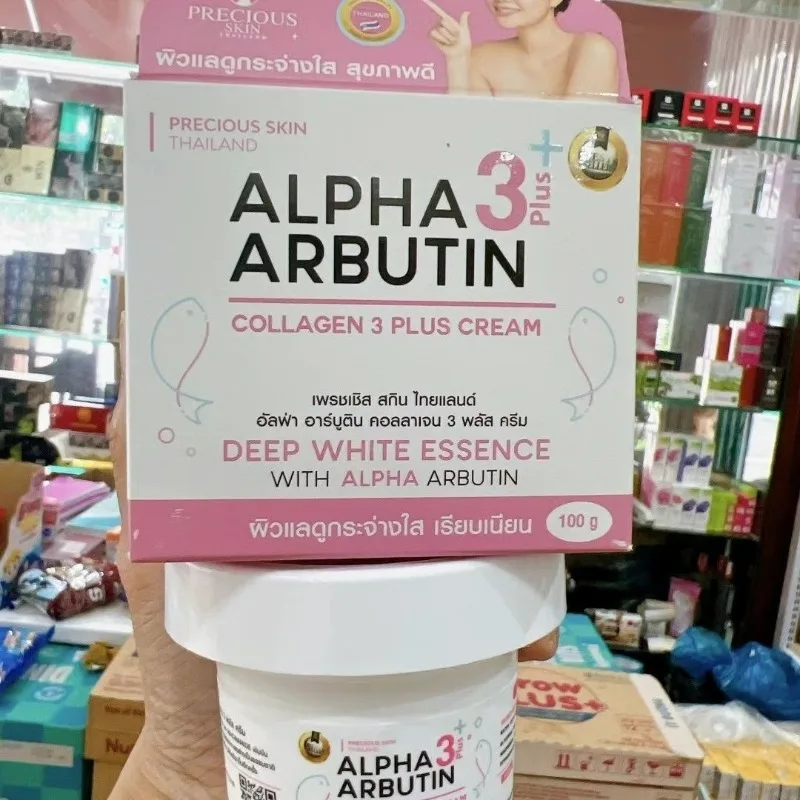 Kem Dưỡng Kích Trắng Cơ Thể Alpha Arbutin Collagen 3 Plus 100g Thái Làm Trắng Da Giảm Đốm Đen Ức Chế Sẹo Mụn Melanin