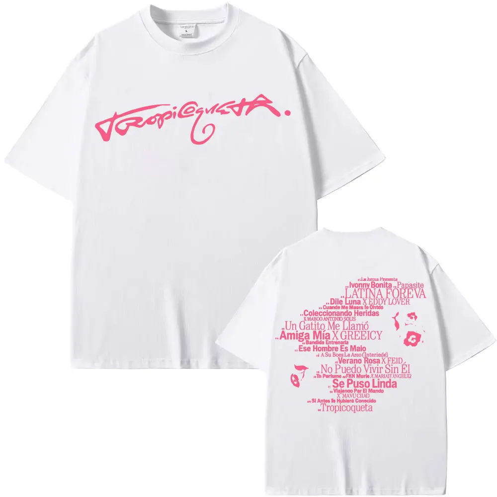 غسل كارول G 2025 ألبوم جديد Tropicoqueta تانك القمم الرجال النساء الجمالية تي شيرت عادية المتضخم 100% القطن بلا أكمام تي شيرت