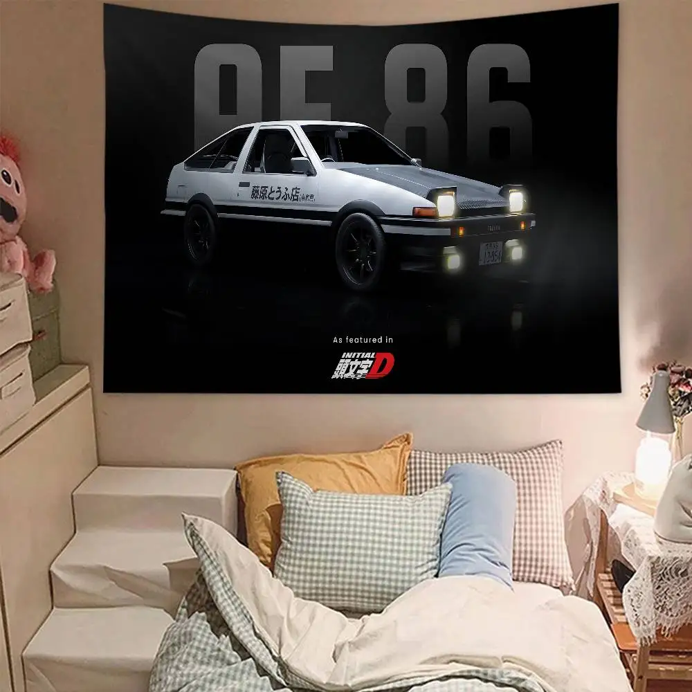 Car Anime Initial D Hanging Bohemian Tapestry Bohemian Wall Tapestries Mandala Cheap Hippie Wall Hanging