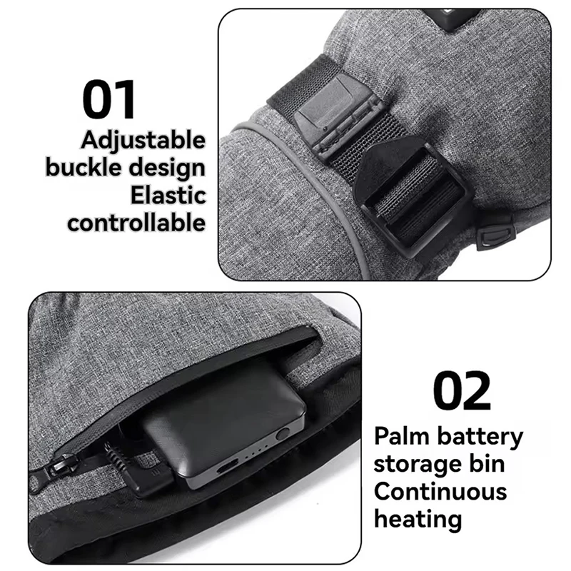 겨울 야외 스포츠 난방 방수 장갑 남성용 스키 오토바이 타기 두꺼운 따뜻한 면 풀 핑거 장갑