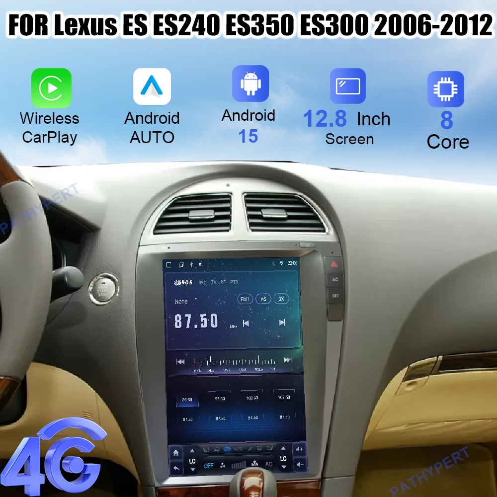 

Android 15 12.8" For Lexus ES ES240 ES350 ES300 2006-2012 Car Multimedia Player Radio 2 Din Carplay Screen Stereo BT GPS DSP 4G