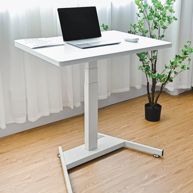 electric lift lectern movable desk standing sofa bedside lazy office lift pneumatic lifting table stand simple automatic sofa bedside movable lazy person desk solid wood rostra table