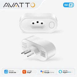 AVATTO Tuya Brazil Socket WiFi/Zigbee 16A/20A Smart Plug Power Monitor Outlets Voice Control Works With Alexa Google Home