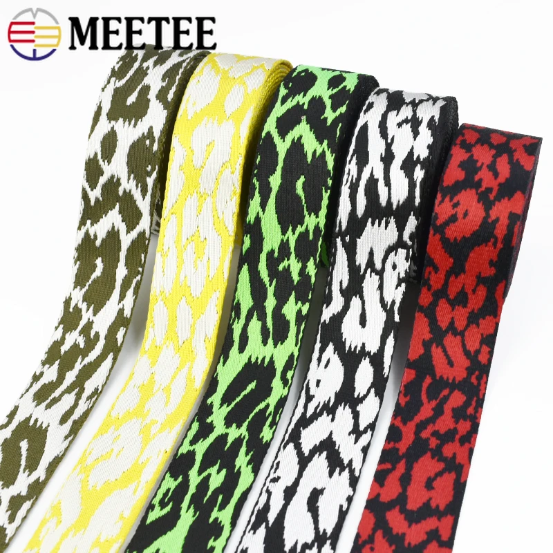 

2/3/5Meters 38mm Leopard Jacquard Webbing for Bag Shoulder Strap Ribbon Handbag Backpack Decorative Tape DIY Sewing Accessories