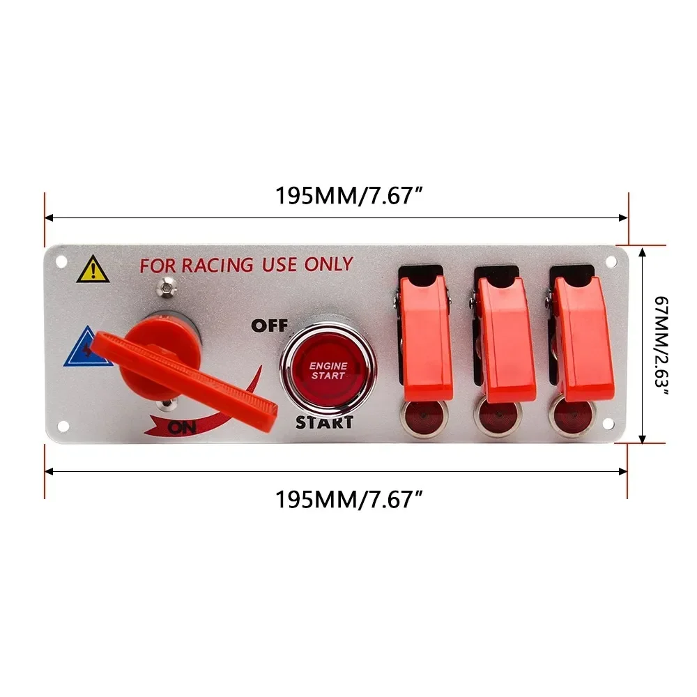 12V Auto LED panel Engine Start On/Off Push Racing Car Ignition Toggle Switch Panel Racing ignition toggle switch