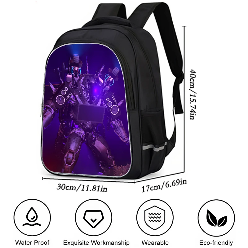 Mochila Skibidi Toilet Printing Backpack Nylon Cartoon School Bags for Child Titan Tv SpeakerMan Kids Gift Pencil bags with Logo