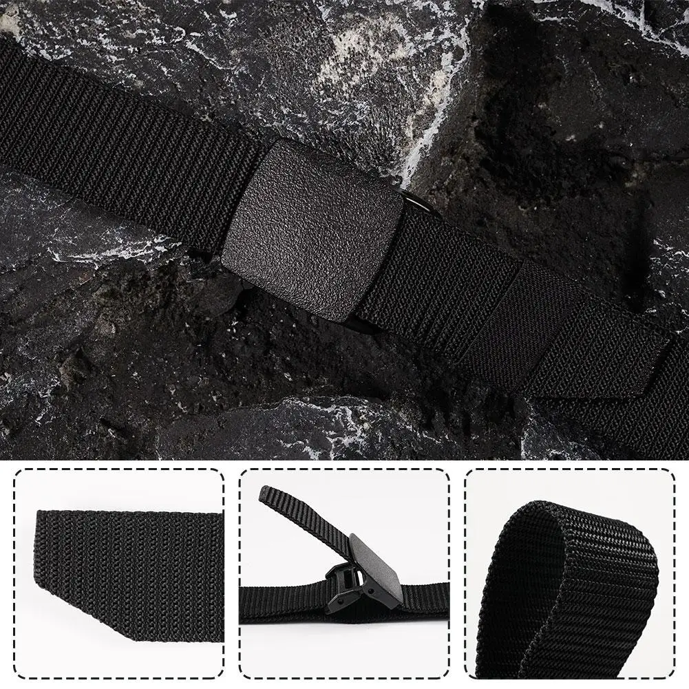 Eenvoudige Canvas Herenriem Mode Verdikt Geweven Outdoor Effen Vrouwelijke Slijtvaste Kleur Sport Groothandel Tooling Riem M5w7