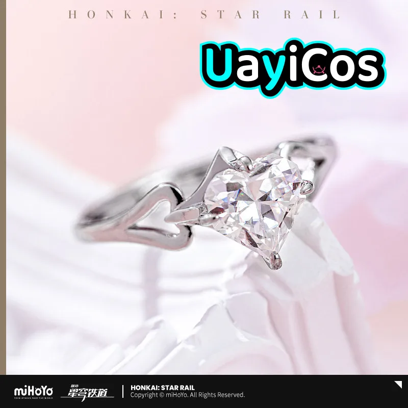 Original Honkai Star Rail Cyrene Lucia Adjustable Rings For Women Exquisite Simple Inlaid Zircon Stones Ring Set Jewellery Anim