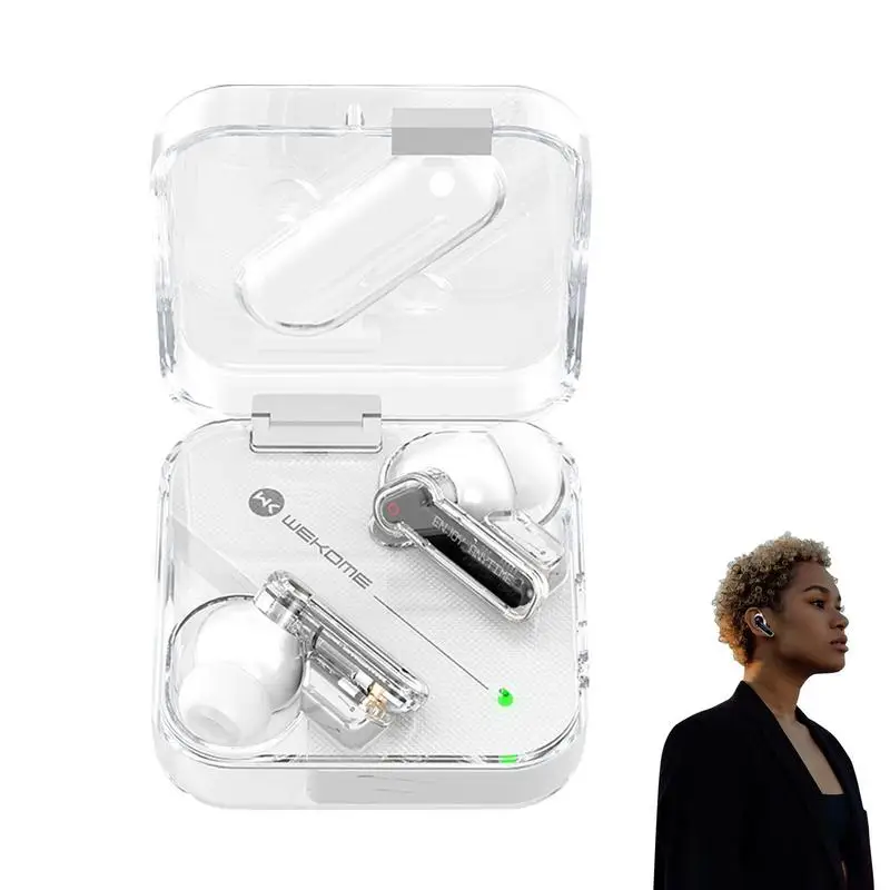 True Wireless Earbuds Automatic Connection Transparent Headset Ear Built-in Mic Headphones Great Sound With Deep Bass For Sports