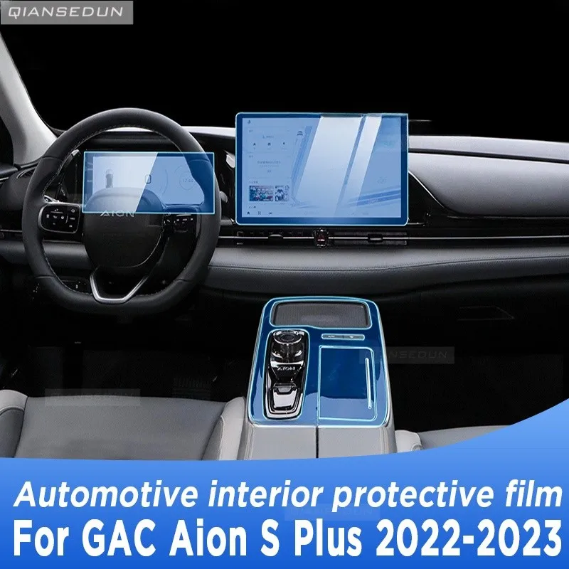 

For GAC Aion S Plus 2023 Gearbox Panel Navigation Screen Automotive Interior TPU Protective Film Cover Anti-Scratch Accessories