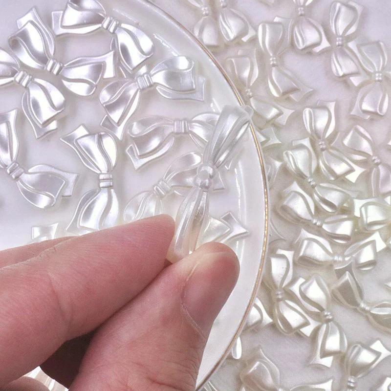 10pc White Bowknot Bow Acrylic - Jewelry Making For Adults recension och pris
