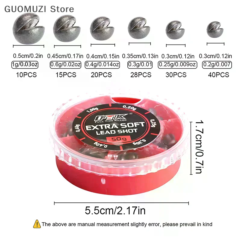 FTK Box Open Bite Lead 143pcs Rock Fishing Weighting Lead Pendant Roada Lead Box Weighting Lead Pendant