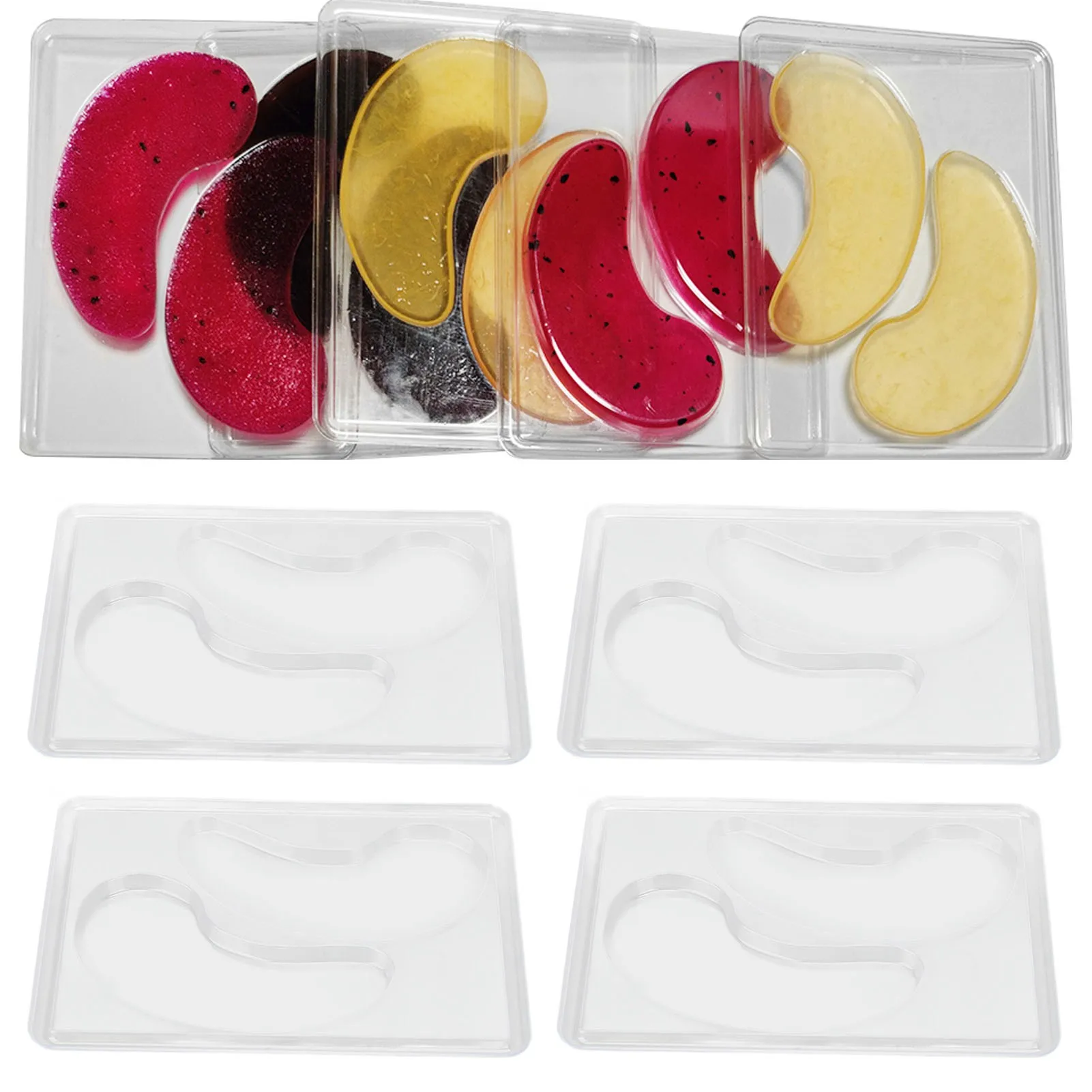 12pcs/lot Portable Reusable Eye Mask Patch Tray Plate Transparent DIY Eye Mask Mold for Fruit Vegetable Mask Natural Collagen