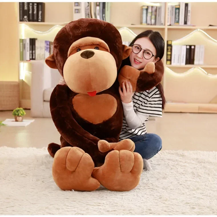 Large size 130cm Long arm monkey orangutan stuffed plush toy animal  doll Big mouth Gorilla Pillow Valentine's Day Gift