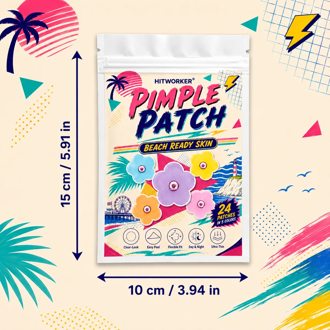 50/125pcs Colorful Flower Hydrocolloid Spot Cover Patches, Cute Face Stickers, Easy Peel Thin Skin Care Day Night Use