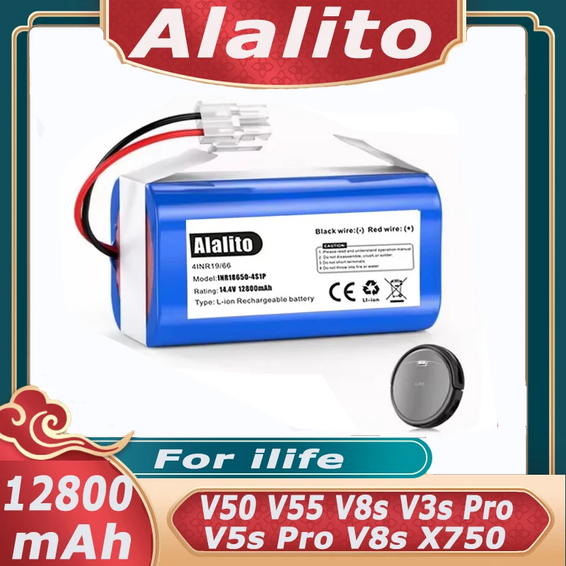 14,8 V 12800 mAh Lithium-Batterie Für ILIFE A4 A4s V7 A6 V7s Plus Roboter Staubsauger ILife 4S 1P Hohe Qualität Teil