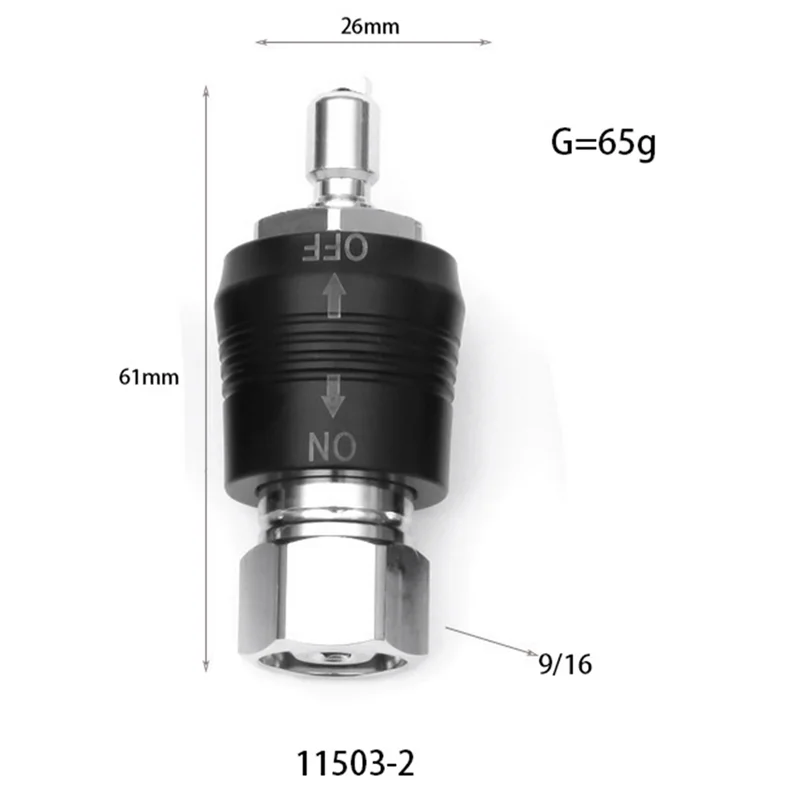 Scuba Diving Regulator Adaptor 9/16 Thread Connector with on Off Switch BCD Valve Medium Pressure Replacement,Style B