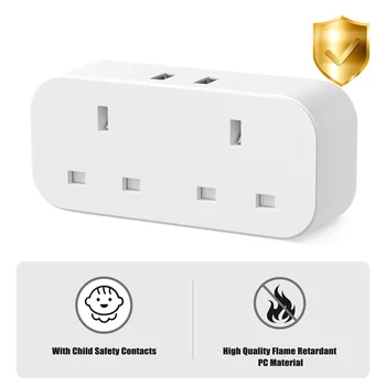 영국 플러그 USB 소켓 어댑터, 이중 플러그 3250W, 13A 벽 충전기, 멀티탭 전기 콘센트, 가정, 사무실, 주방용 