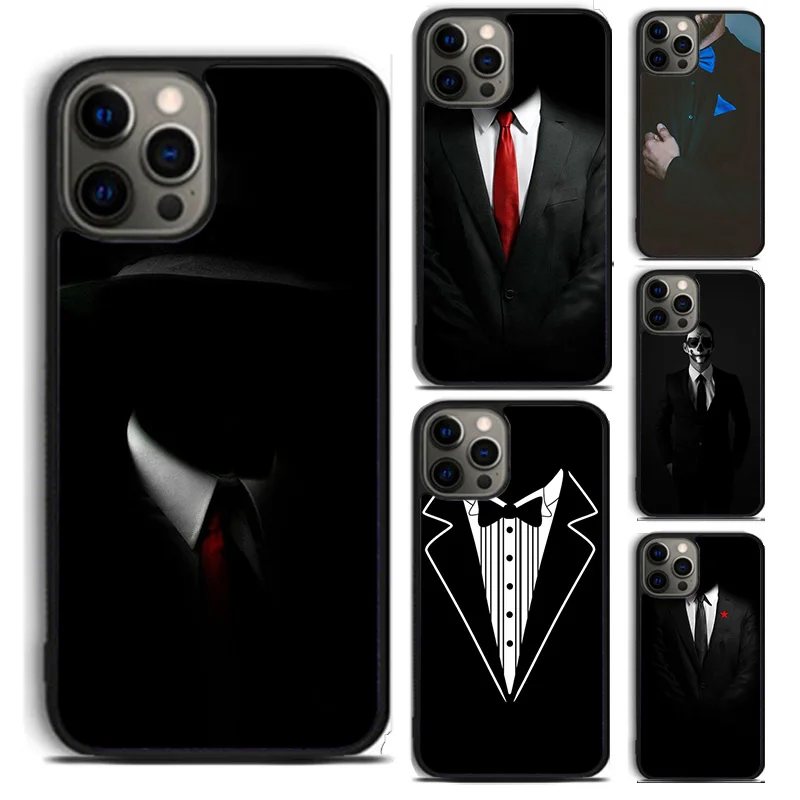 SUIT UP GENTLEMAN TIE BOW phone Case Cover For iPhone 16 15 14 Plus XR XS apple 16 11 12 13 mini Pro Max coque