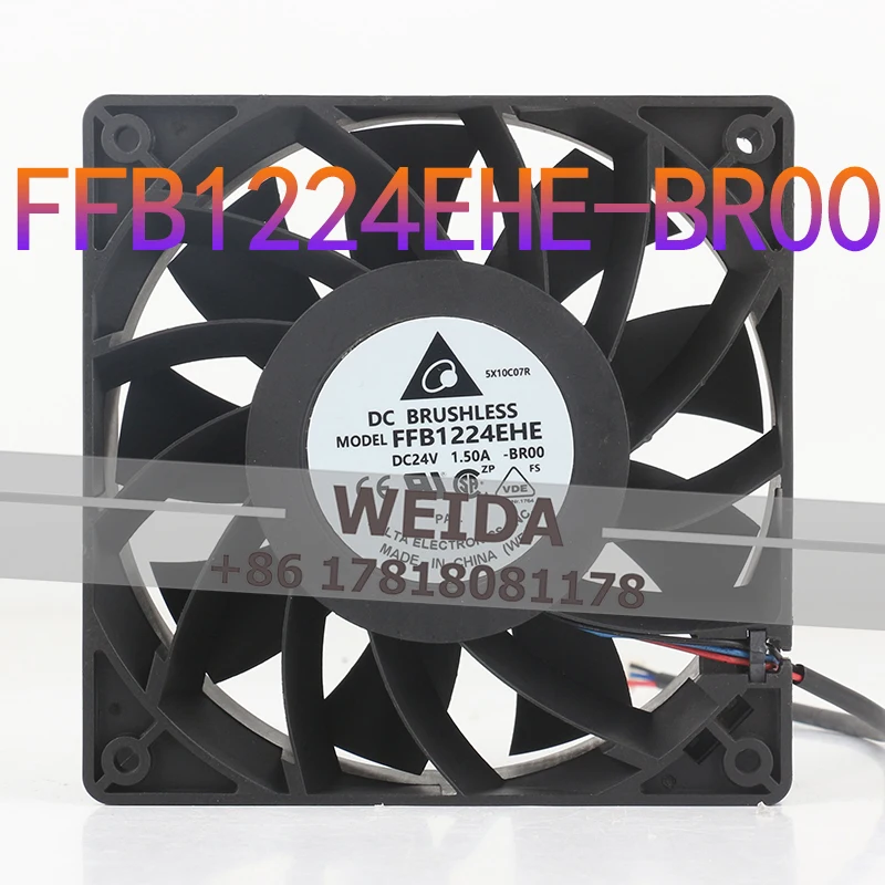 

Delta DC24V 1.50A 12038 36W 4000RPM 120x120x38MM Ball Bearing Inverter High air Volume Violent 12CM Cooling fan FFB1224EHE-BR00