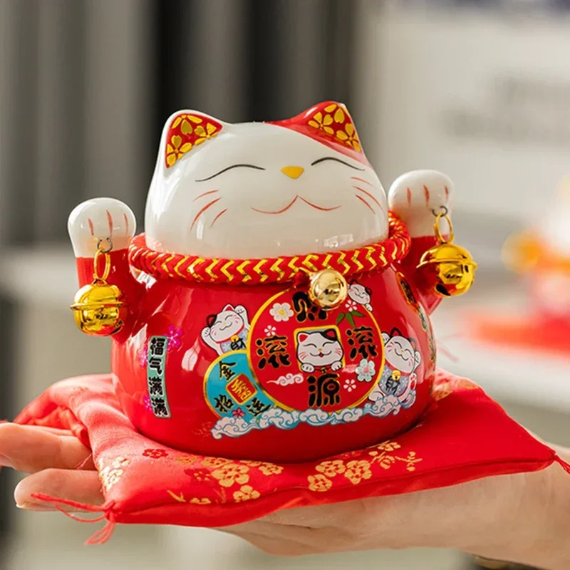 

4,5-дюймовый керамический декор для комнаты Lucky Cat, креативная копилка, цветной кот, лучший подарок, украшение для дома, украшение Fortune Cat