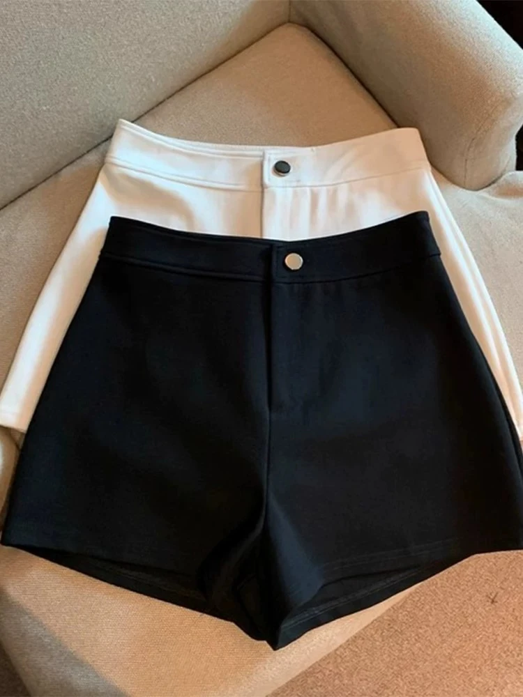 High Waist A-Line Casual Shorts Pure Color Slimming Tight Base Layer Boot Pants Autumn New Style Comfortable Breathable Ladie...