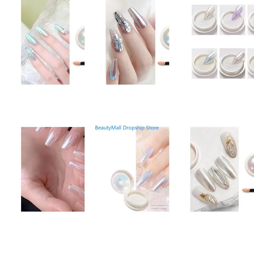 

40JD Glitter Powder Shining Mirror Chrome Effect Art Decorations Manicure Pigment Optical Mirror Chrome Powder