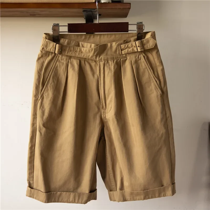 Red Tornado Gurkha Shorts Adjustable Waist Summer Retro-Inspired Cargo Pants Men