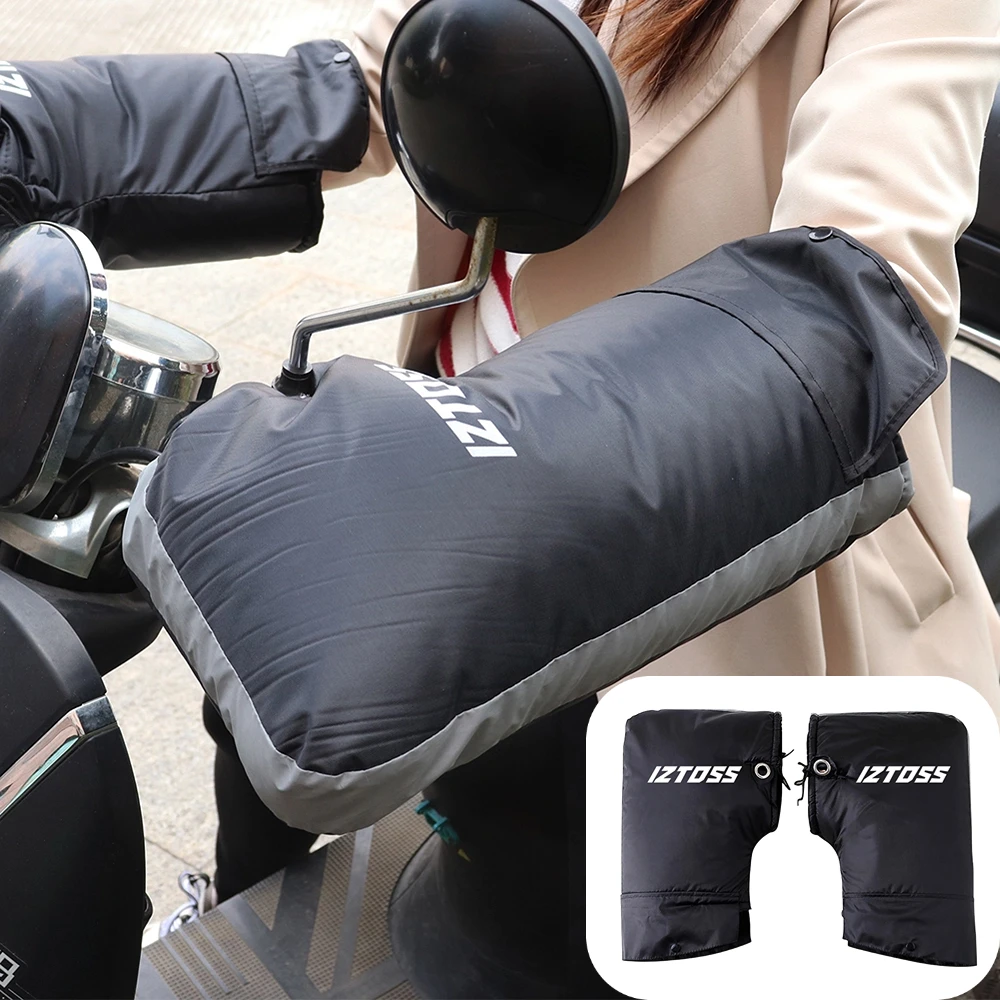 Motorcycle Scooter Thick Warm Handlebar Muff Grip Handle Bar Muff Rainproof Riding Protective Winter Warmer Thermal Cover Gloves