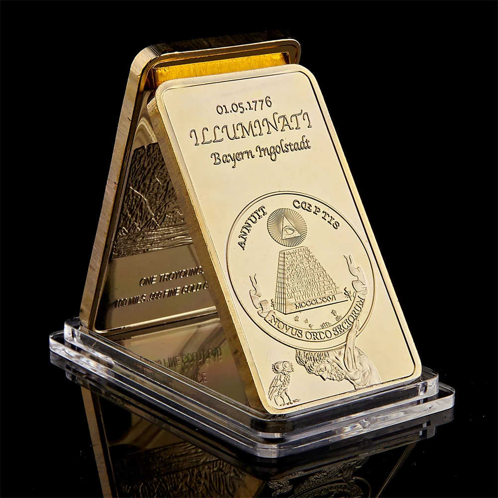 1776 Masonic Novus Ordo Seclorum Freemasonry Illuminati Symbol Gold Bar Collection