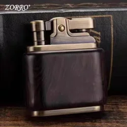 ZORRO-Retro Handmade Wooden Kerosene Lighter, Push-type Ignition, Vintage Personalized Collection, Men's Gift, Original With box