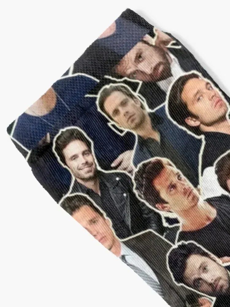 Sebastian Stan Collage - Leo Zodiac Socks Argentina Heating sock Sports Stockings compression Socks Men's Women's