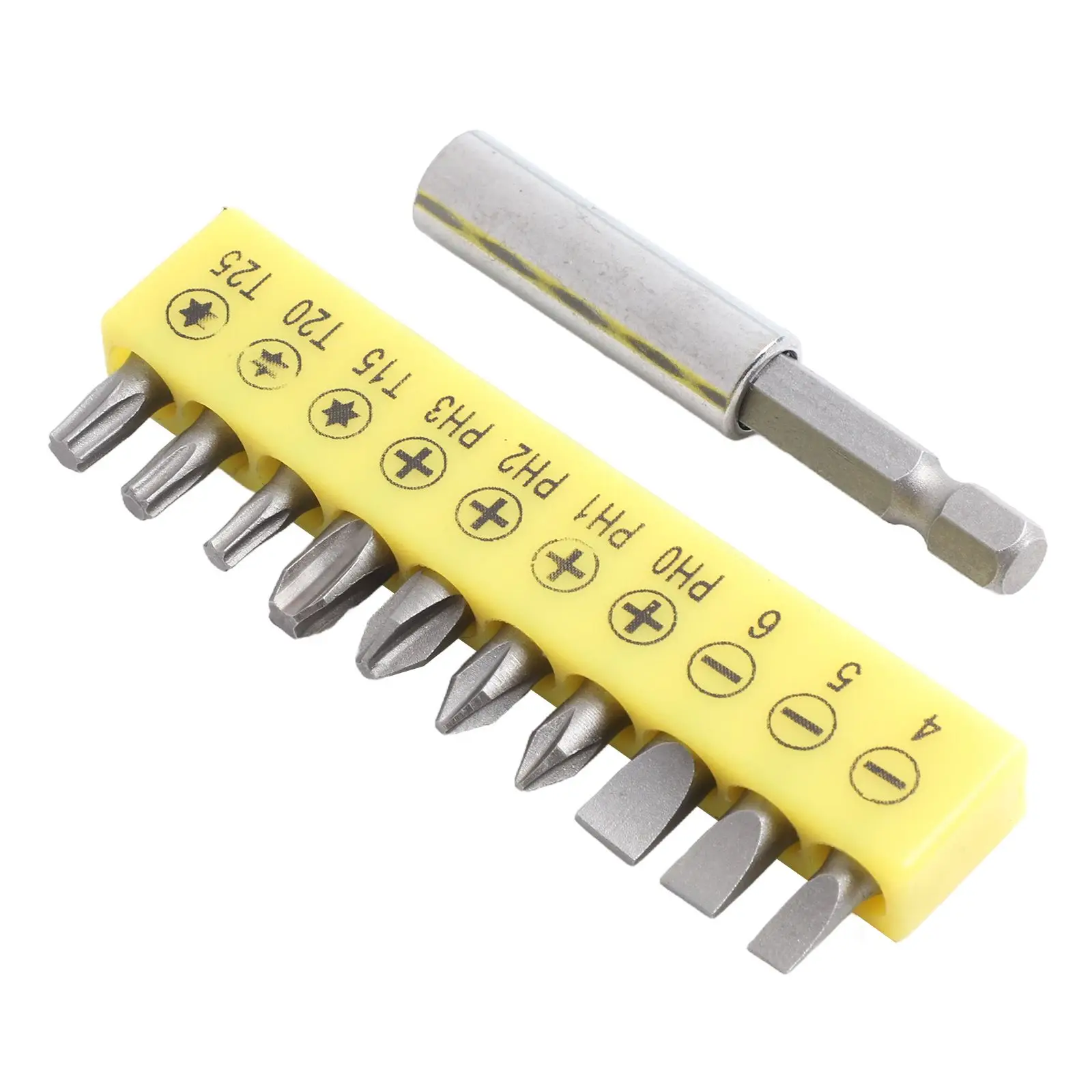 10pcs Slotted Cross Screwdriver Bit With 60mm Magnetic Screwdriver Bit Extension Rod Drill Bit Electric Screwdriver Power Tool