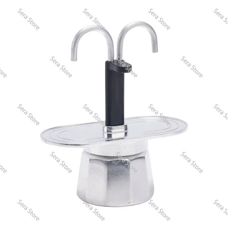 Food-Grade Aluminum Mini 2-Cup Moka Pot Espresso Maker for Home & Camping