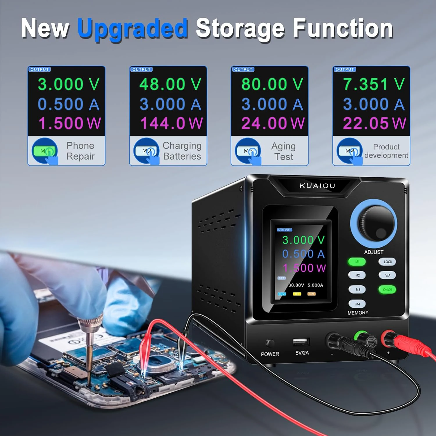 Imagem -03 - Fonte de Alimentação Programável Digital de Laboratório dc Port Rs232 1000v 1a 400v 600v 800v 500w 1000w Lab Bench Power Supply Fonte de Alimentação Ajustável da Fonte de Tensão 500w Regulador de Tensão 220v